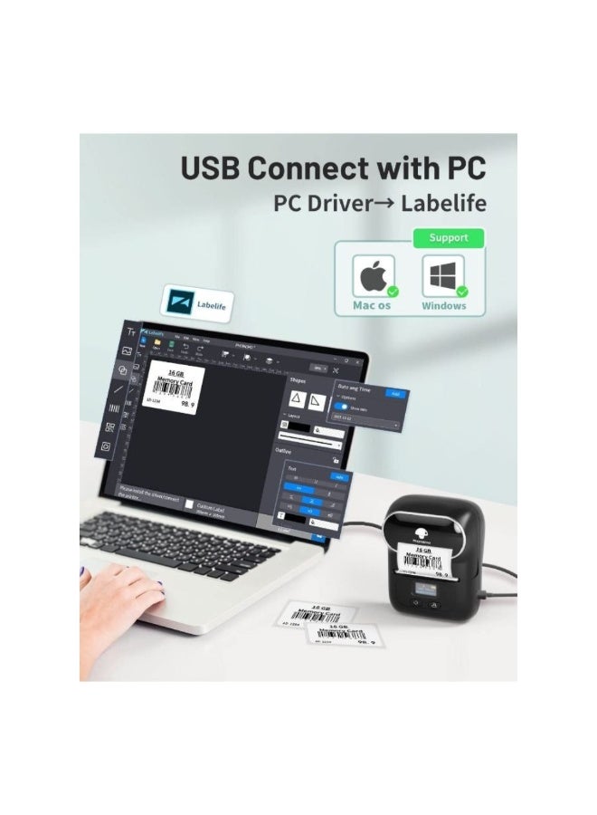phomemo M110 Multi Functional Label Printer Thermal Printer Smart App Editing Bluetooth Connection Barcode Price Tag Food Label Package Label - Image 3