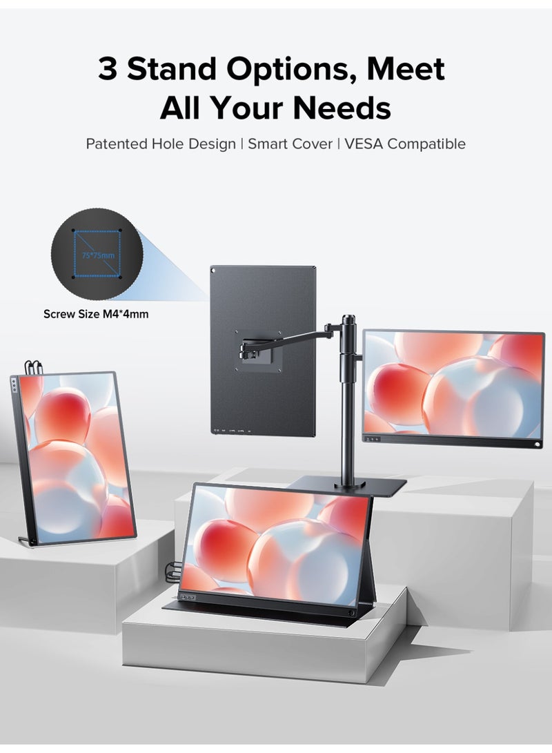 UPERFECT Portable Monitor 16.1 Inch 144 Hz Gaming Monitor 1920 × 1080 FHD IPS USB C & Mini HDMI Port Second Screen for Laptop/Phone/Game Console, VESA Mountable - Image 4