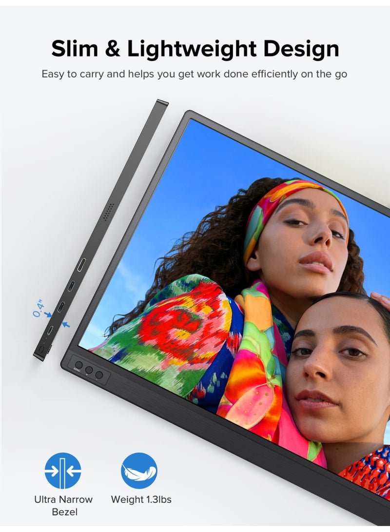 UPERFECT Portable Monitor 16.1 Inch 144 Hz Gaming Monitor 1920 × 1080 FHD IPS USB C & Mini HDMI Port Second Screen for Laptop/Phone/Game Console, VESA Mountable - Image 5