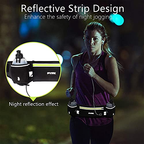 PYFK Running Belt with Water Bottles, Hydration Belt for Men and Women, Water Bottle Holder Running Pouch Water Belt, Fanny Pack Fits 7 inches Phones, Waist pack for Runner Jogging (green) - Image 5