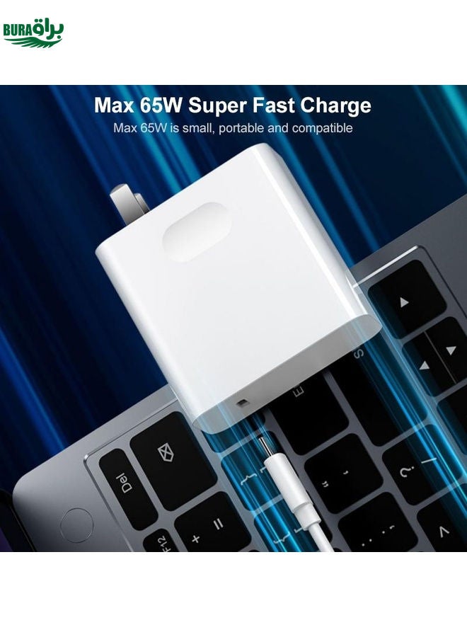 BURAQ For Huawei MateBook Laptop Fast Charging Cable 65W Dual Type-C Interface Charging Data Cable Length:1.5m - Image 2