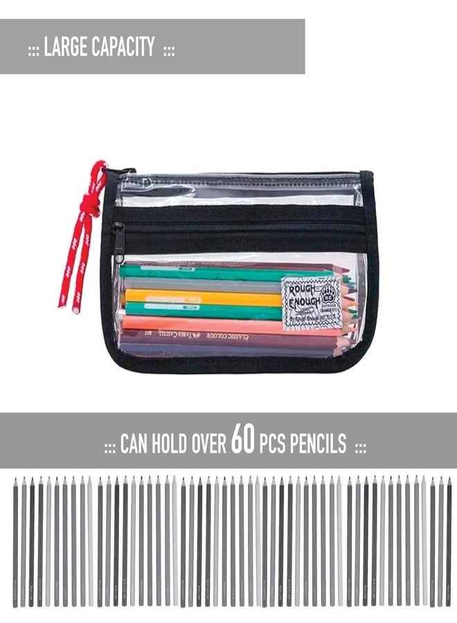 RE ROUGH ENOUGH Rough Enough Clear Pencil Pouch Case Bag for Girls Kids for School Stationary Art Supplies - Image 5