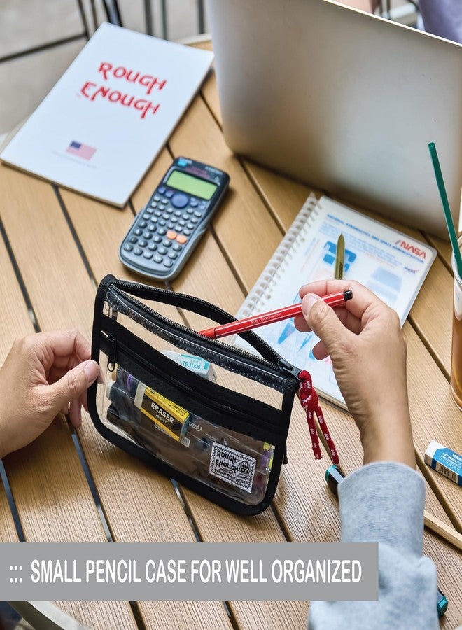 RE ROUGH ENOUGH Rough Enough Clear Pencil Pouch Case Bag for Girls Kids for School Stationary Art Supplies - Image 2