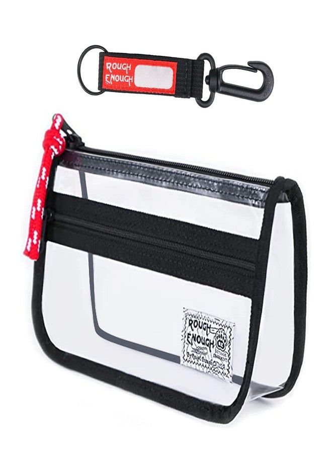 RE ROUGH ENOUGH Rough Enough Clear Pencil Pouch Case Bag for Girls Kids for School Stationary Art Supplies - Image 1