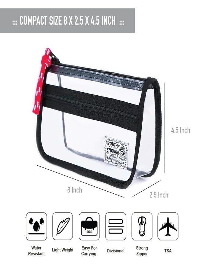 RE ROUGH ENOUGH Rough Enough Clear Pencil Pouch Case Bag for Girls Kids for School Stationary Art Supplies - Image 3