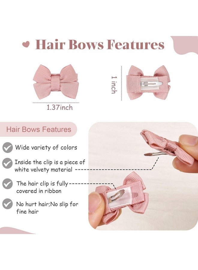 CÉLLOT 40pcs Baby Bows for Girls Mini Bow Snap Clip Baby Hair Clip Grosgrain Ribbon 1.3" Tiny Hair Bows Clips for Baby Girls Toddlers Infant Fine Thin Hair in Pairs - Image 3