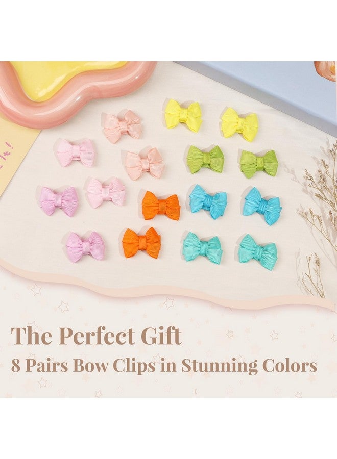 CÉLLOT 40pcs Baby Bows for Girls Mini Bow Snap Clip Baby Hair Clip Grosgrain Ribbon 1.3" Tiny Hair Bows Clips for Baby Girls Toddlers Infant Fine Thin Hair in Pairs - Image 4