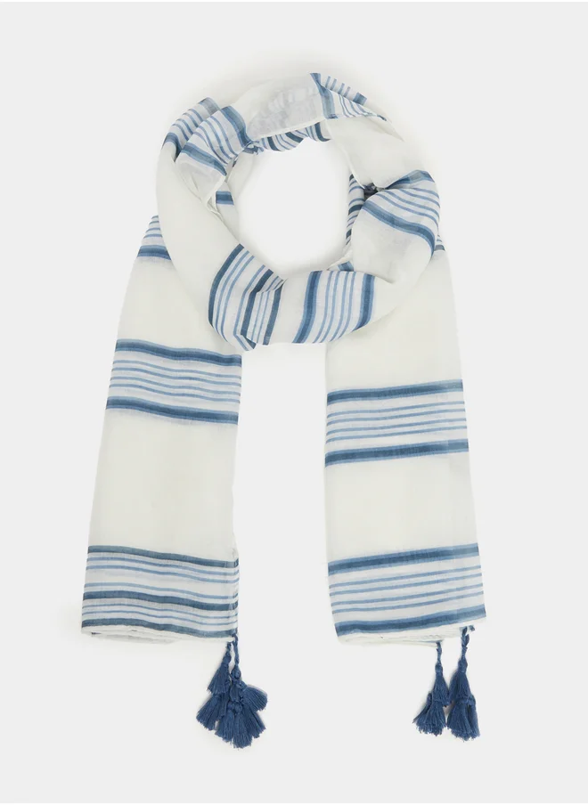 Styli Striped Print Scarf
