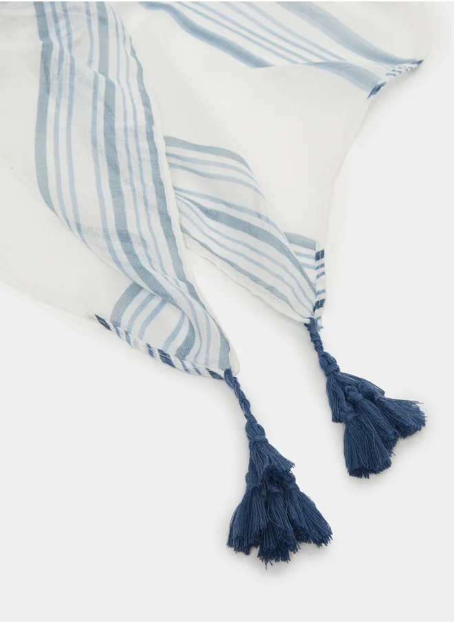 Styli Striped Print Scarf