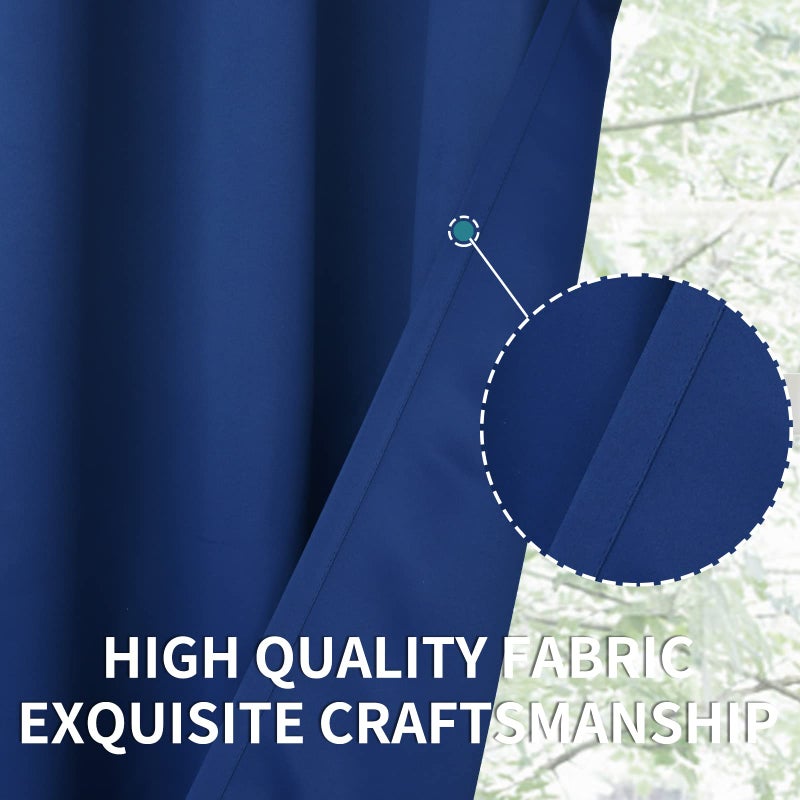 BGment Blackout Curtains 48 Inch Length - Short Thermal Insulated Darpes with Rod Pocket Privacy for Bedroom Living Room Windows, 2 Panels, Royal Blue, 42 X 48 Inch - Image 5