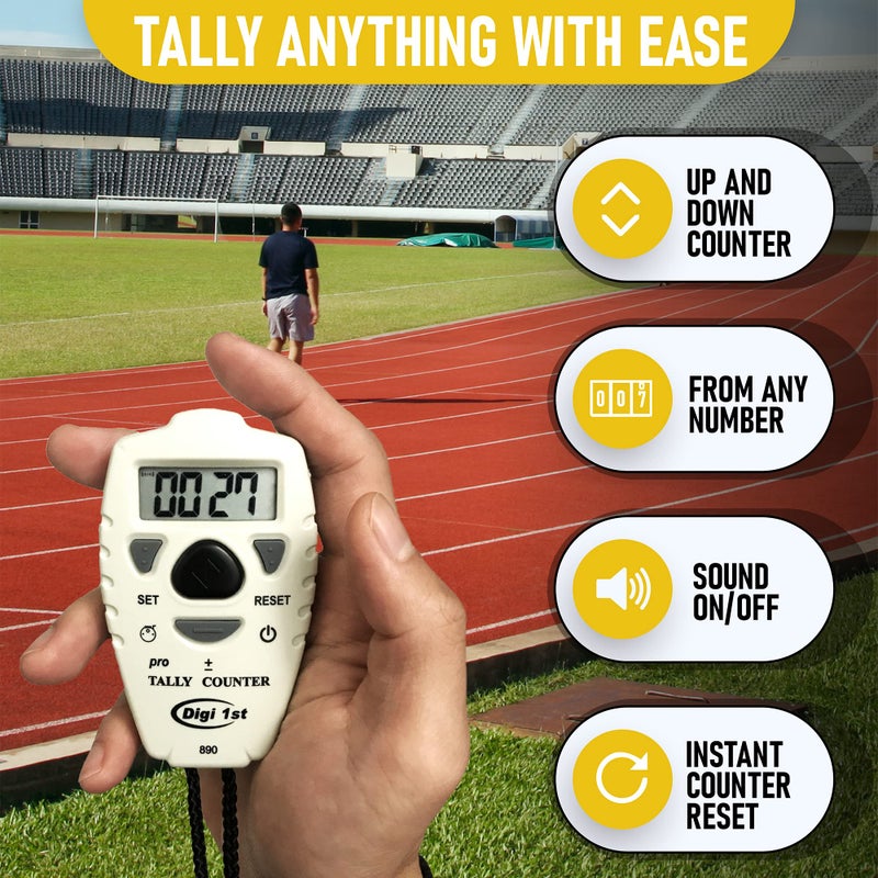 Digi 1st TC-890 Digital Tally Counter, Electronic Up Down Clicker Counter, Add/Subtract People Counter, Handheld Pitch Counter for Golf, Lap & Knitting (1-Pack) - Image 3