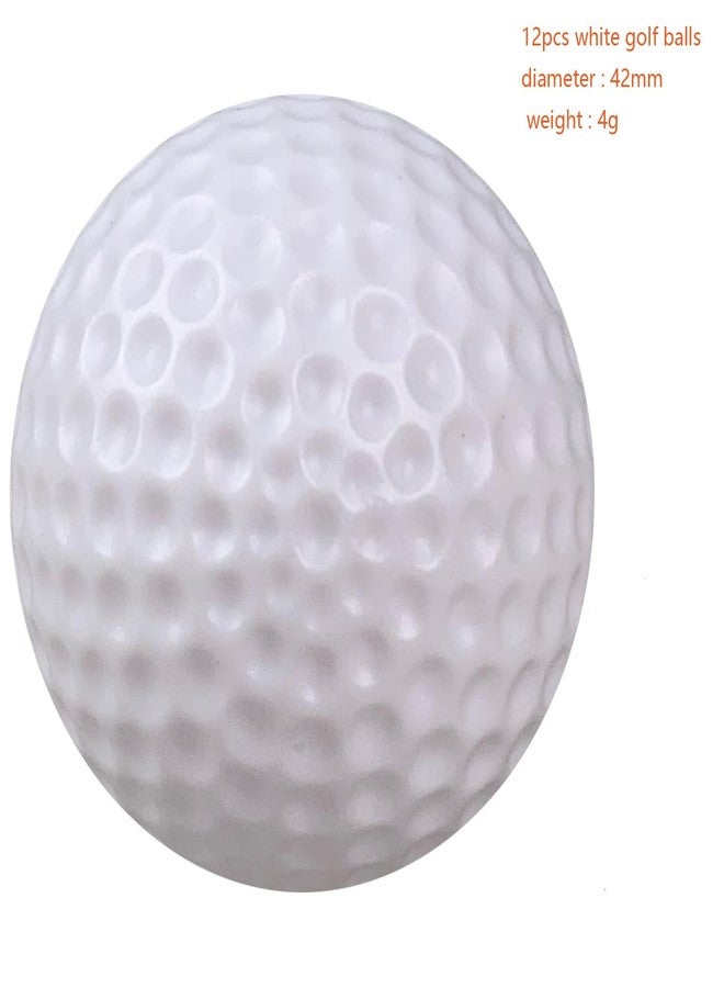 Xwejek White Hollow Practice Golf Balls Plastic 12Pcs,42mm Plastic Golf Training Balls Airflow Limited Flight Golf Balls for Swing Practice Driving Range Home Backyard Use - Image 3