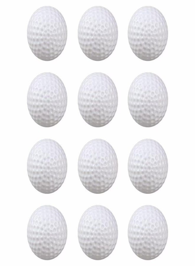 Xwejek White Hollow Practice Golf Balls Plastic 12Pcs,42mm Plastic Golf Training Balls Airflow Limited Flight Golf Balls for Swing Practice Driving Range Home Backyard Use - Image 1