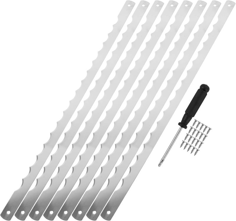 Bread Bow Cutter Blades 8pcs Stainless Steel Serrated Replacement Kit with Screws and Screwdriver for Homemade Bread Slicing and Cake Cutting - Image 1