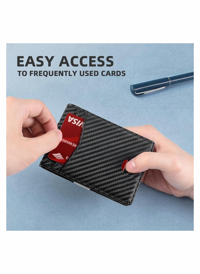 KASTWAVE Wallet for Men Slim Larger Capacity with 12 Slots RFID Blocking Men's Minimalist Money Pocket Bifold Leather ID Window Gift Box  - Image 4
