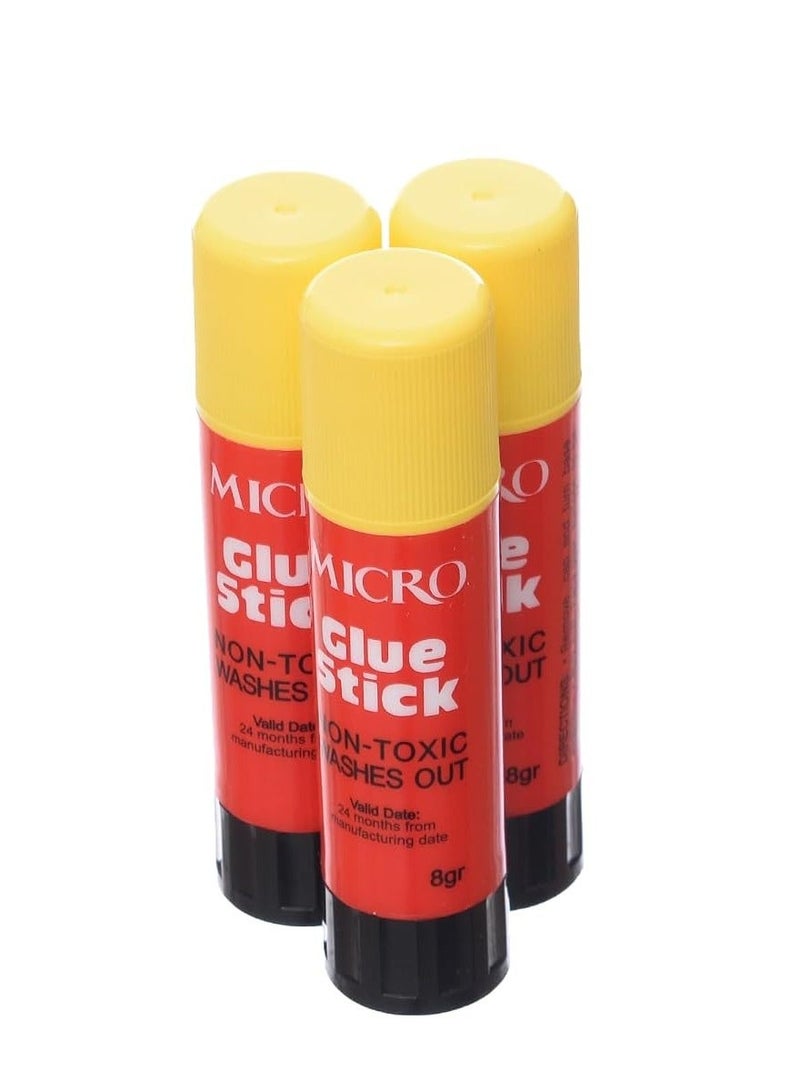 Micro High Quality Transparent Glue Stick, 8g, Pack of 3 - Image 2