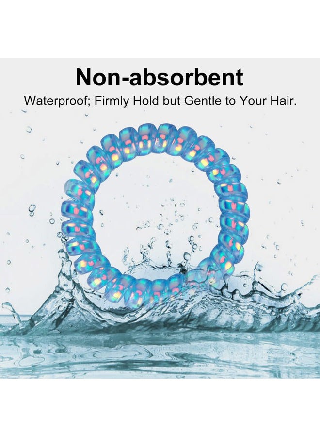 JessLab Spiral Hair Ties, 10 Pcs Traceless Phone Cord Hair Ties Plastic Coil Hair Ties Ponytail Holders No-Damage Hair Accessory for Girls Women Ladies, Color Assorted, Set 12  - Image 2