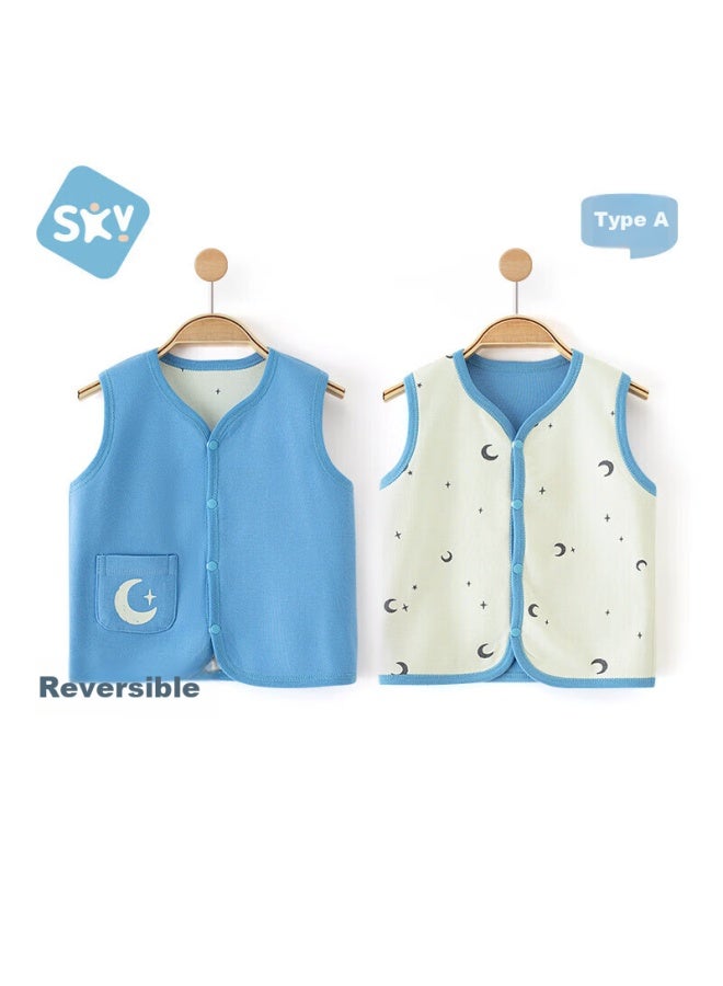 Shubeiyi Baby Vest For Spring And Autumn Outdoor Wear, Uni Infant Clothing, Double-sided Wear Children's Waistcoat Sleeveless Jacket, Beige, Size 66