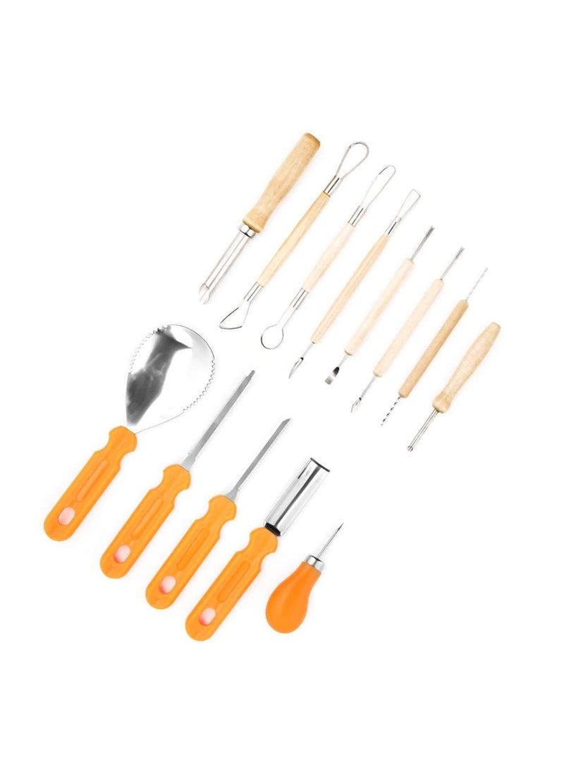 Barakah Pumpkin Carving Kit, 13PCS Sharp Manual Sculpt Halloween Pumpkin Lantern Carving Tools with Storage Bag, Professional Pumpkin Cutting Supplies Kit for Sculpture Experts & Beginners - Image 5