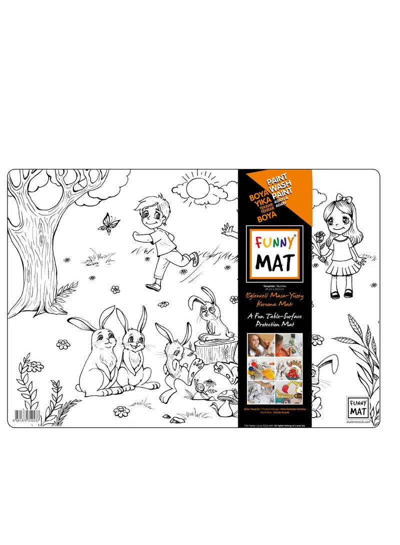 Funny Mat Washable Silicone Coloring Pads Notebooks and Mat Bunnies - Image 1