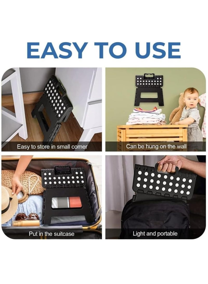 ليموس كرسي متدرج قابل للطي للأطفال | كرسي متدرج | عرض 27.94 سم وارتفاع 20.32 سم، يتحمل حتى وزن 135 كجم | كرسي متدرج بلاستيكي قابل للطي للحمام والحديقة والمطبخ (أسود) - Image 4