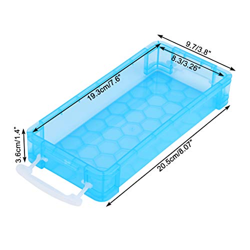 BTSKY 6 Colors Large Capacity Pencil Box with White Buckles, Office Supplies Storage Organizer Box, Brush Painting Pencils Storage Box Watercolor Pen Container Drawing Tools - Image 4