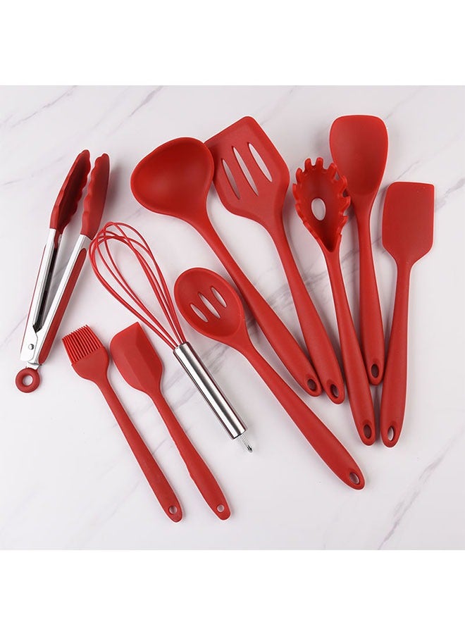 All-Inclusive Silicone Kitchenware Set 10-Piece Set, Cooking Shovel Spoon Oil Brush Food Clip Cooking Tool, Baking Tool Set - Image 1