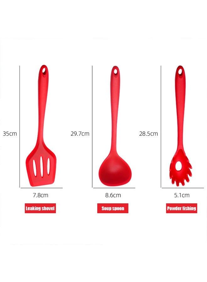 All-Inclusive Silicone Kitchenware Set 10-Piece Set, Cooking Shovel Spoon Oil Brush Food Clip Cooking Tool, Baking Tool Set - Image 5
