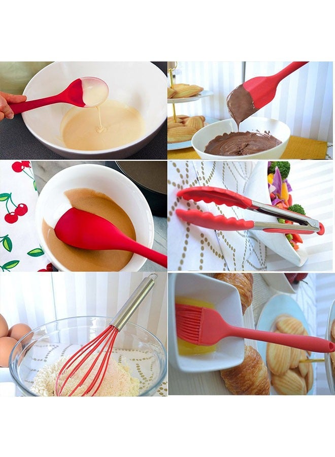 All-Inclusive Silicone Kitchenware Set 10-Piece Set, Cooking Shovel Spoon Oil Brush Food Clip Cooking Tool, Baking Tool Set - Image 4