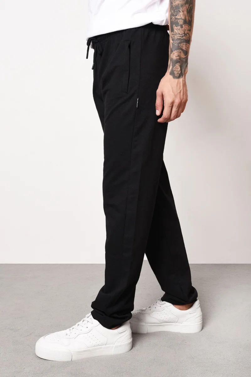mmetalic Metalic Black-Anthracite Men's Straight Leg Pocket Zipper Detail Relaxed Cut 2-Pack Sweatpants