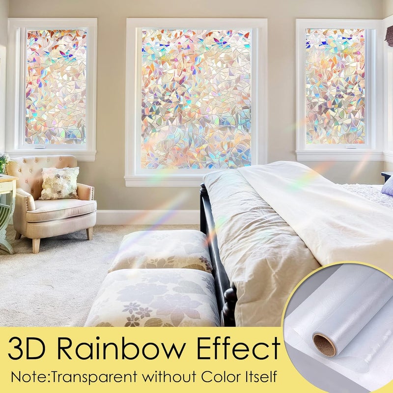 STATINT WINDOW FILMS STATINT Stained Glass Window Privacy Film,UV Blocking Window Clings,Rainbow Static Cling Non-Adhesive Vinyl Stickers for Home Door,44 cm X 200 cm - Image 2