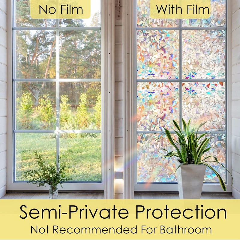 STATINT WINDOW FILMS STATINT Stained Glass Window Privacy Film,UV Blocking Window Clings,Rainbow Static Cling Non-Adhesive Vinyl Stickers for Home Door,44 cm X 200 cm - Image 4