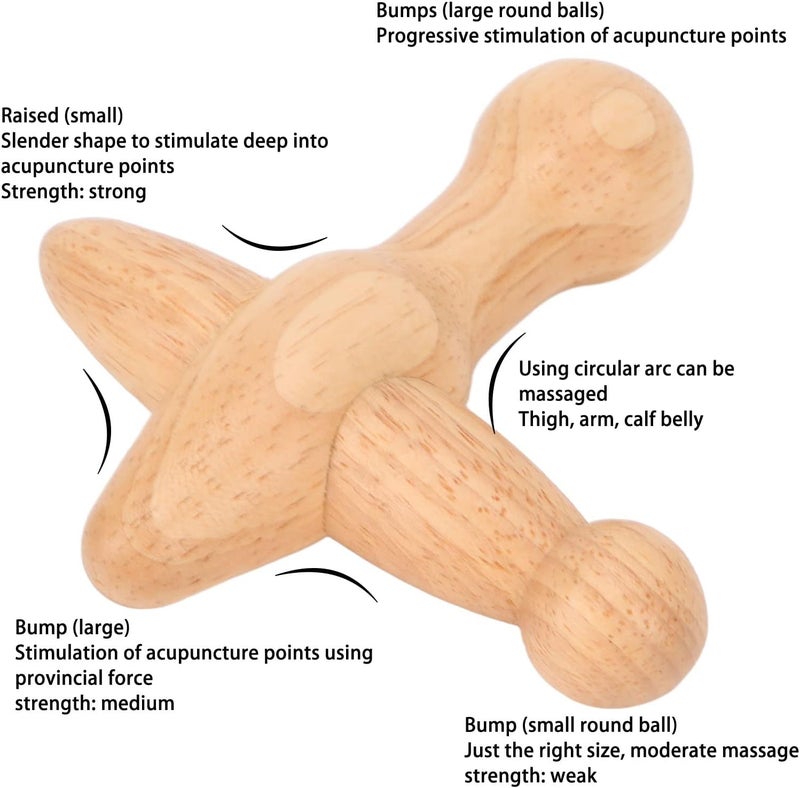 Yosoo Shaped Point Massage Tool Machines Stimulate Metabolism Lymphatic Drainage Relax Muscles Wooden Massage Tools Point Tool - Image 4