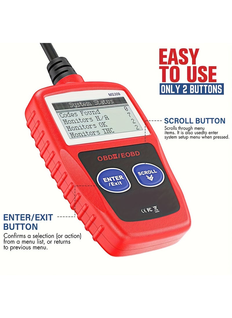 Cars Diagnostic Tool The Upgraded Version Of Ms309 Obd2 Obdii Eobd Fault Code Reader Scanner Tool