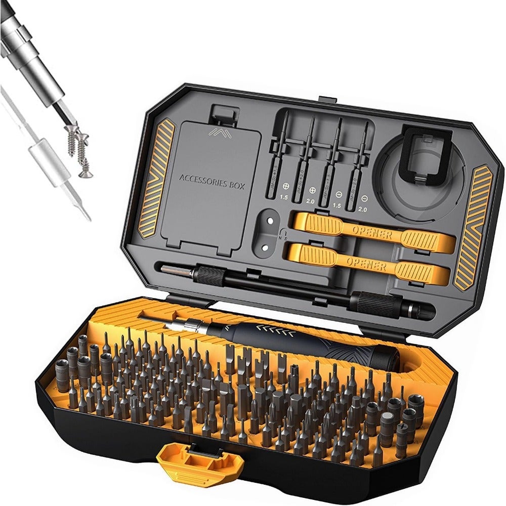145-in-1 Precision Screwdriver Set for Mobile Phone and Computer Repair, Professional Kit with Magnetic Torx, Star, Pentalobe, and Hex Bits, Compatible with MacBook, iPhone, Watch, and Camera