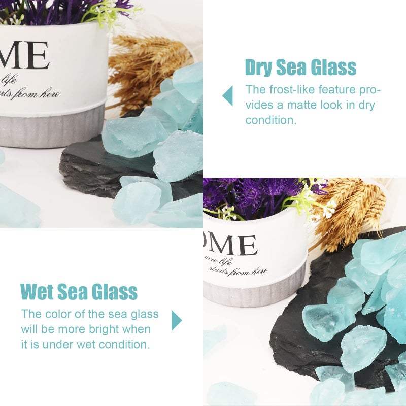 Ausluru 5LB Frosted Sea Glass Vase fillers Crushed Glass, Sea Glass Decor Ideal for Christmas DIY Craft, Aquarium Gravels, Home Decor Crushed Sea Glass Pieces for Beach Wedding, 0.7-3 Inch Turquoise - Image 2