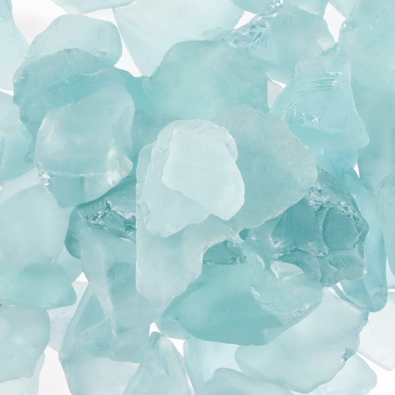 Ausluru 5LB Frosted Sea Glass Vase fillers Crushed Glass, Sea Glass Decor Ideal for Christmas DIY Craft, Aquarium Gravels, Home Decor Crushed Sea Glass Pieces for Beach Wedding, 0.7-3 Inch Turquoise - Image 1
