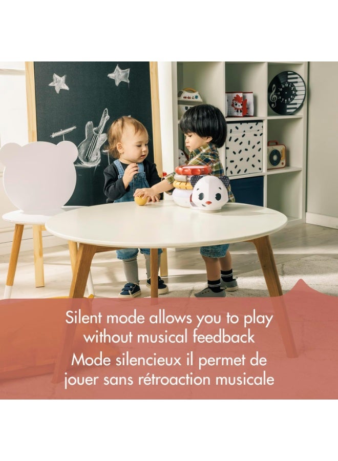 تيني لاف لعبة تكديس الصخور من تيني لوف - مجموعة الصخور | لعبة تكديس الباندا 3 في 1 | خشخيشة مضيئة، حلقات تكديس ولعبة ناعمة | لعبة موسيقية تنموية للأطفال من عمر 6 أشهر فما فوق (أبيض وأسود) - Image 5