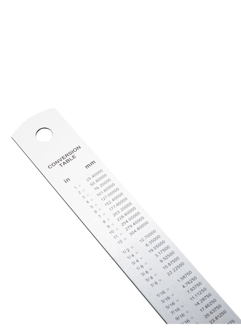 Deli مسطرة دلي ستيل 2 قطعة 8463 30 سم 12 بوصة فضي - Image 4
