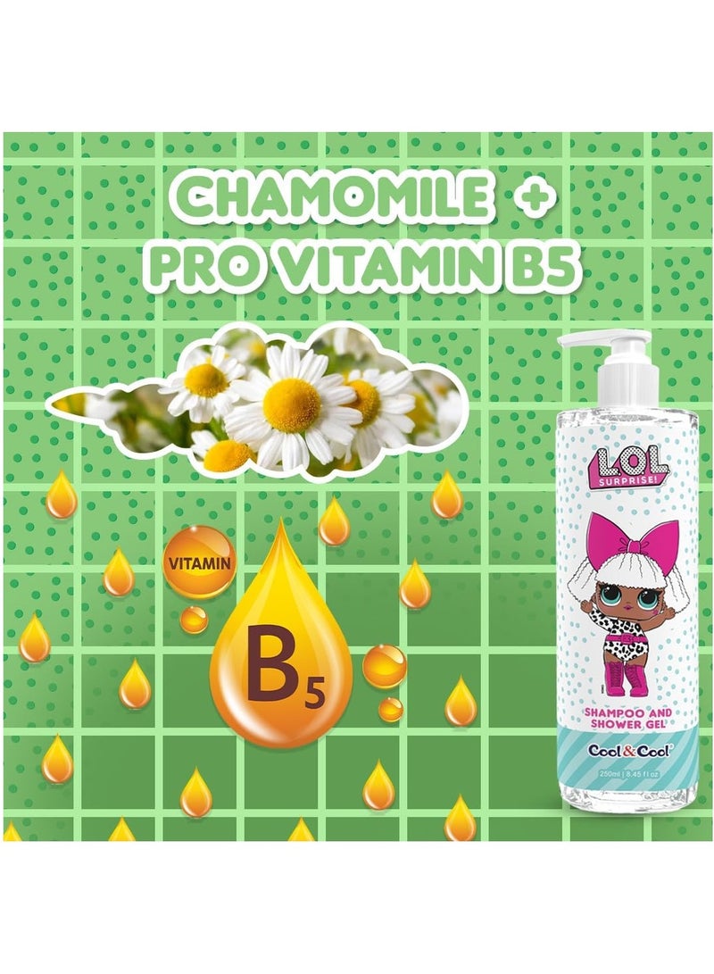 Cool & Cool LOL Surprise Diva,Kids Shampoo & Shower Gel Infused With  Chamomile+ Pro Vitamin B5- 250ml - Image 3