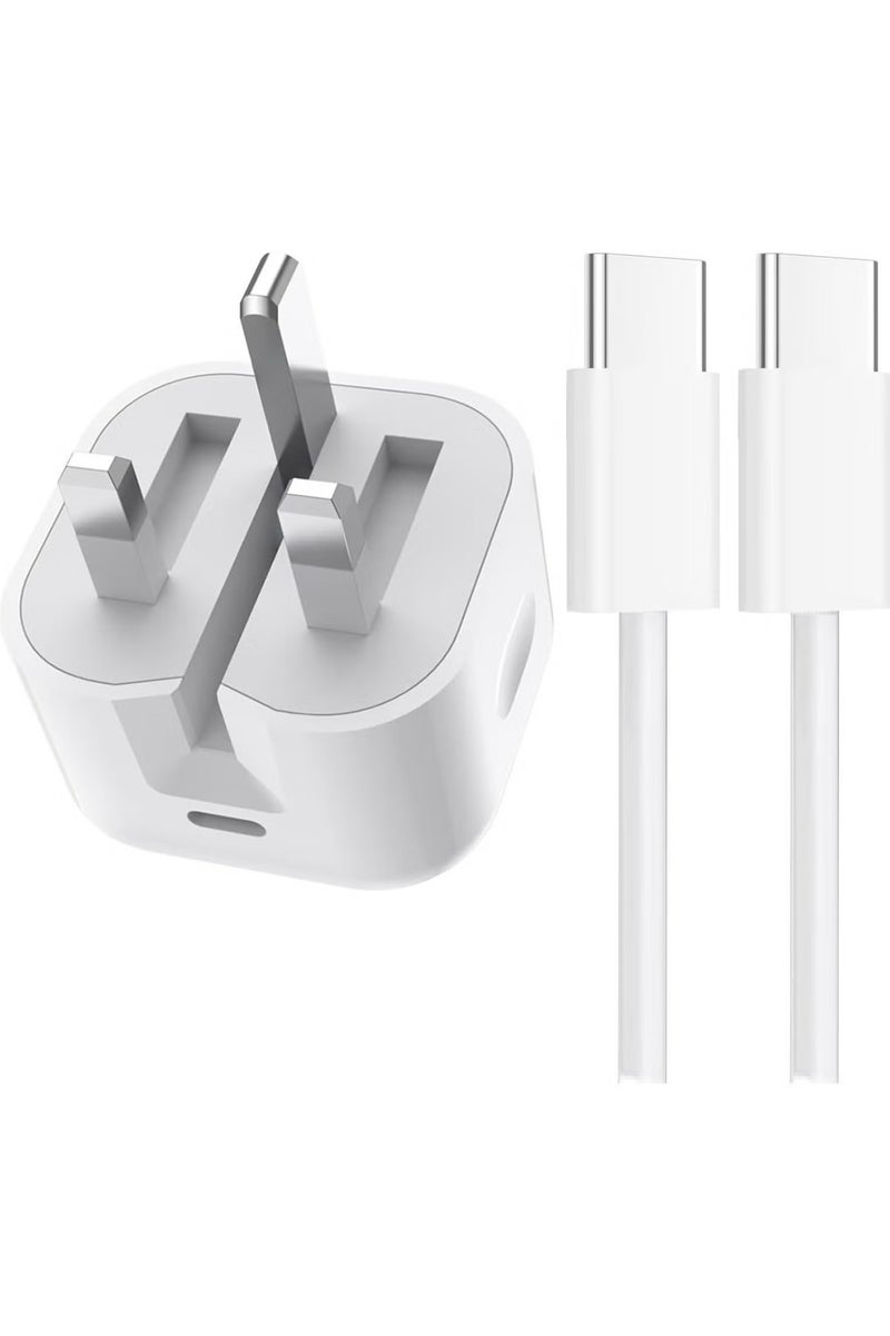 Anmi Anmi 20W USB C Wall Charger Plug with 2m USB C to USB C Fast Charging Data Sync Cable for iPhone 16/16 Plus/16 Pro/16 Pro Max,iPhone 15/15 Plus/15 Pro/15 Pro Max, iPad Pro/Air/Mini/10th.