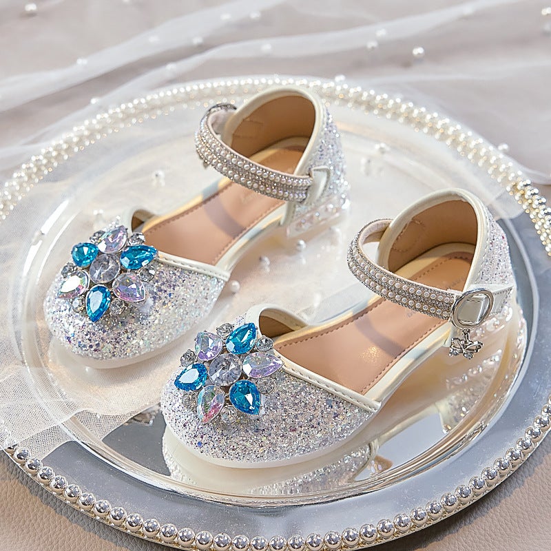 Children'S Crystal Shoes Sandals Girls Princess Shoes 2025 Arrival Women'S Baby Single Shoes Hollow Shoes - Image 1