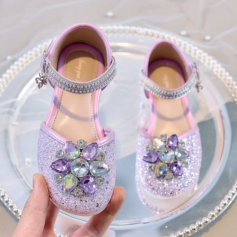 Children'S Crystal Shoes Sandals Girls Princess Shoes 2025 Arrival Women'S Baby Single Shoes Hollow Shoes - Image 3
