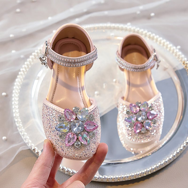 Children'S Crystal Shoes Sandals Girls Princess Shoes 2025 Arrival Women'S Baby Single Shoes Hollow Shoes - Image 5