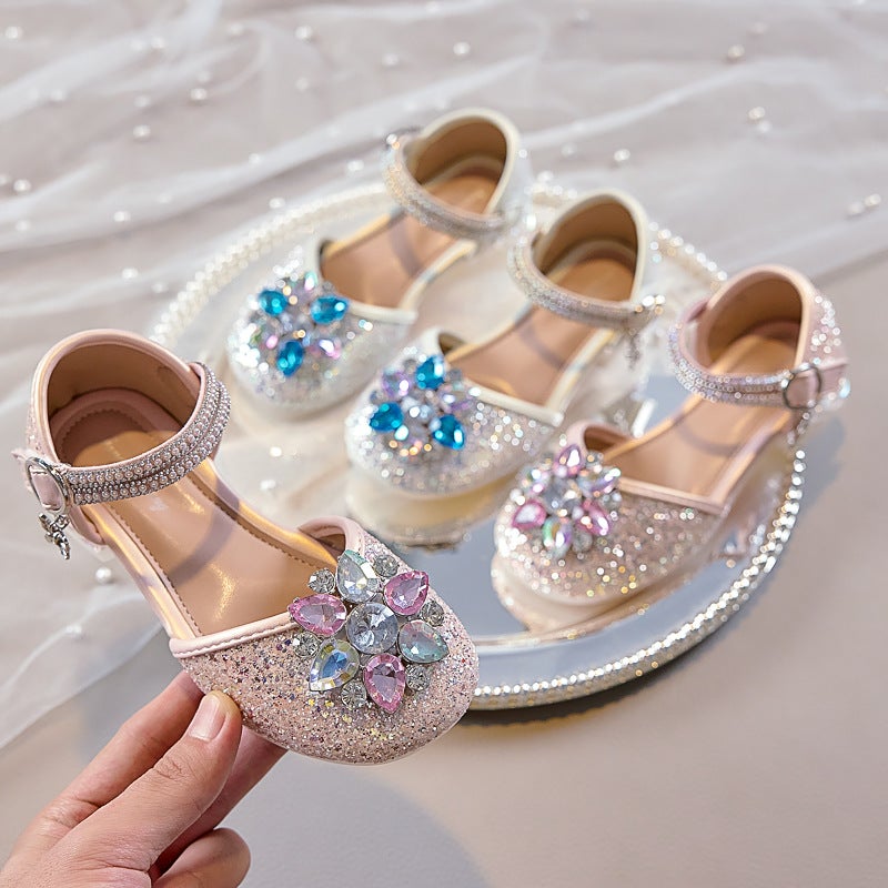 Children'S Crystal Shoes Sandals Girls Princess Shoes 2025 Arrival Women'S Baby Single Shoes Hollow Shoes - Image 2
