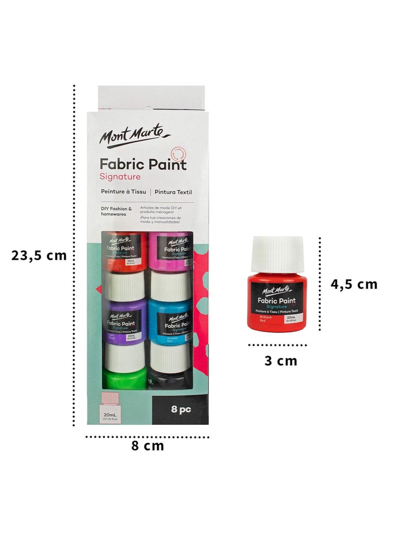 Mont Marte 8-Piece Signature Fabric Paint Set 20ml Content  - Image 3