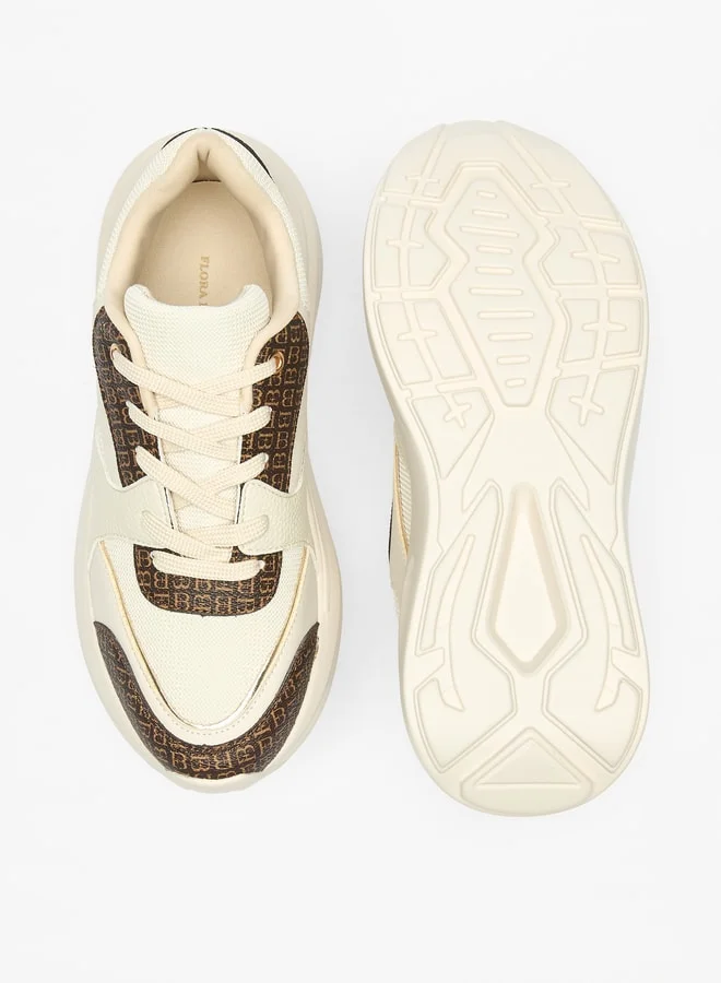 فلورا بيلا من شو إكسبرس Women's Panelled Sneakers with Lace-Up Closure