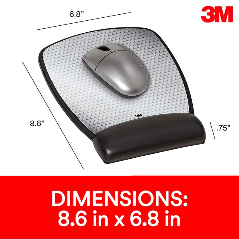 3M Precise Mouse Pad with Gel Wrist Rest, Soothing Gel Comfort with Durable, Easy to Clean Leatherette Cover, Optical Mouse Performance, 8.6" x 6.8", Black (MW309LE) - Image 2