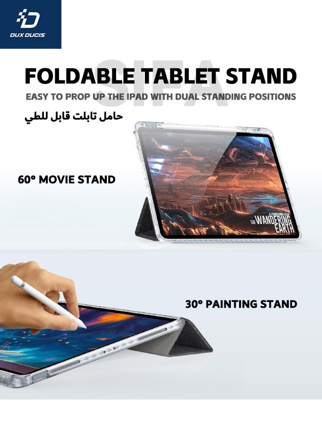 DUX DUCIS iPad Air 11-Inch (6th Generation) Case, Mixed Material Protective Case, [With Apple Pencil Holder][Auto Sleep Wake][Dual Standing Positions][Shockproof & Anti-Drop] for iPad Air 6 2024 11 inch, Black - Image 2