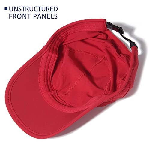GADIEMKENSD Sport Cap Quick Dry Sport Caps Soft Brim Lightweight Waterproof Running Hat Breathable Baseball Cap Cooling Portable Sun Hats for Men and Woman Performance Workouts and Outdoor Activities Rose Red - Image 4
